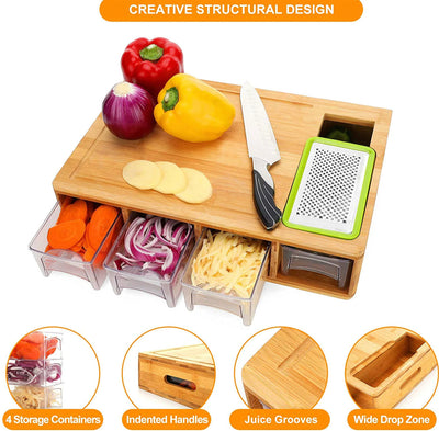 CUTTING BOARD WITH CONTAINERS